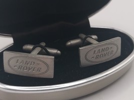 Boxed Rectangular Land Rover Logo Brushed Steel Cufflinks - $26.77
