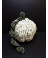 Handmade Crochet Green Pumpkin with Vine Decoration - $17.83 CAD