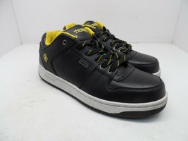 Terra Men&#39;s Austin Leather Steel Toe Safety Work Shoe Black/Yellow 10M - £33.60 GBP