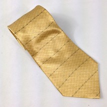 Zylos George Machado Gold Stripe Neck Tie 100% Silk Made In USA 59&quot;x 3.7... - £7.66 GBP