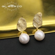 Natural Freshwater Pearl Unusual Oval Sterling Silver Earrings For Women... - £41.28 GBP