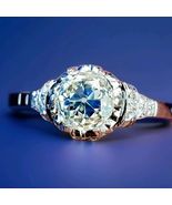 Earth mined Diamond Cushion Deco Engagement Ring 1.5ct Antique Platinum ... - $13,580.25