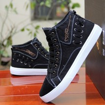 Summer Canvas Shoes Men&#39;s Korean Version of All-match High-top Casual Sneakers B - £29.81 GBP