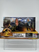 MATTEL Jurassic World Dominion Claire &amp; Dilophosaurus Dinosaur Figure Pack NEW - £11.40 GBP