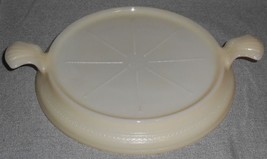 1940s Fire King IVORY TAB HANDLED Embossed SERVER or CASSEROLE STAND - $14.84