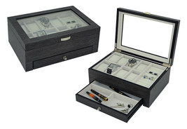 DecoreBay New Executive GINKO Wood Valet Storage Organizer Men&#39;s Jewelry Box - £91.62 GBP