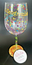 Lolita Love My Wine Glass &quot;Congratulations&quot; Hand Painted New NO BOX U66 ... - $16.99