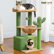 Cactus-Themed Cat Condo with Hammock - £48.70 GBP