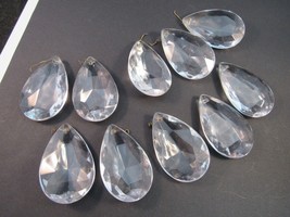 x10 Chandelier Crystals Vintage Glass Prisms Teardrop Sconce 2&quot; - £20.16 GBP