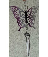 Fabulous Tin Butterfly Wind Chime - PRETTY PURPLE COLORS - BEAUTIFUL SOUND - $19.79
