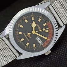 Vintage Citizen Auto 8200 Japan Mens D/D Refurbished Black Watch 557a-a295499-6 - £18.35 GBP