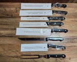 SHOWTIME SIX STAR KITCHEN KNIVES EUC 7 Piece Set 1, 3, 4, 5, 7, 8, 12 FU... - $34.79