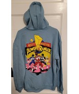 Power Rangers Blue Retro Pullover Long Hoodie Sweatshirt Mens 90&#39;s NEW S... - £30.82 GBP+