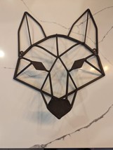 Metal Iron Geometric Wolf Fox Coyote Rustic Sculpture Face 3D Wall Art Decor - £20.10 GBP