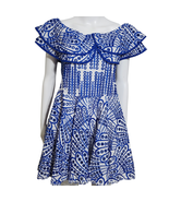 Dalia Macphee Dress M Boho Ruffled Off Shoulder Smocked Broderie Anglais... - £47.70 GBP