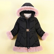 Winter Parkas Warm Down Children Waist Belt Coat Hooded Solid Jacket For Girls N - £59.11 GBP