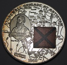 Huge Stonewall Brigade at Antietam Silver Plated 50mm Proof Medallion~Fr... - $22.92