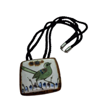 Vintage Artisan Signed Ceramic Pendant Necklace Jada Bird woodland naturecore - £22.95 GBP