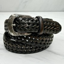 Brighton Brown Braided Woven Leather Belt Size 36 Mens - £29.27 GBP