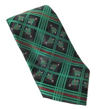 Hallmark Holiday Traditions Christmas Tree Plaid Green Red Novelty Necktie - $21.78
