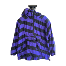 Obermeyer Purple Black Striped Popover Ski Pullover Coat with Pockets, Size S - £54.51 GBP