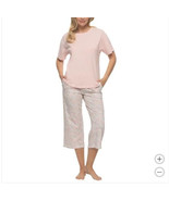 Felina Womens Pajamas Pink 4-Piece Top Cami Shorts Capri Pants Cotton Po... - $61.53 CAD