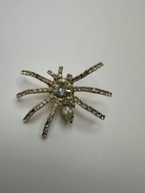 Vintage Gold Rhinestone Spider Insect Brooch 5.2cm - £23.60 GBP