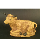 Vintage Fine Porcelain Yellow Asian Cow Figurine Made In Thailand - $32.26