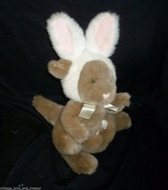 14&quot; Vintage Applause Pockets Kangaroo Brown Stuffed Animal Plush Toy W/ Ears - £18.98 GBP