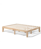 Queen Size 14 Inch Wooden Bed Mattress Frame-Natural - Color: Natural - $275.99
