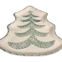 GUYROC Serving Platter Christmas Tree Shape Embossed Cookie Candy Dish 1... - £35.09 GBP