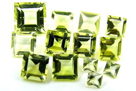 20.7Ct 13pc Ingrosso Lotto Naturale Limone Quarzo Quadrato Sfaccettato Gemme - £17.70 GBP