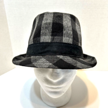 Vintage Explicit Youth Fedora Plaid Black and Gray Size S/M Ages 14 Plus - £12.31 GBP