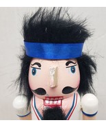 Wooden Christmas Nutcracker with defect, 10&quot;,TENNIS PLAYER,SPORTS # 1,As... - £11.82 GBP