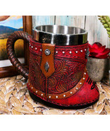 Rustic Western Cowgirl Boot W/ Lone Star Floral Faux Tooled Leather Coff... - $42.38 CAD