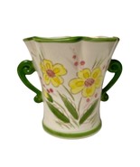 Relpo Planter Vase Daisy Flowers Green Handles Made in Japan 5 1/2” Tall... - $272.87 MXN