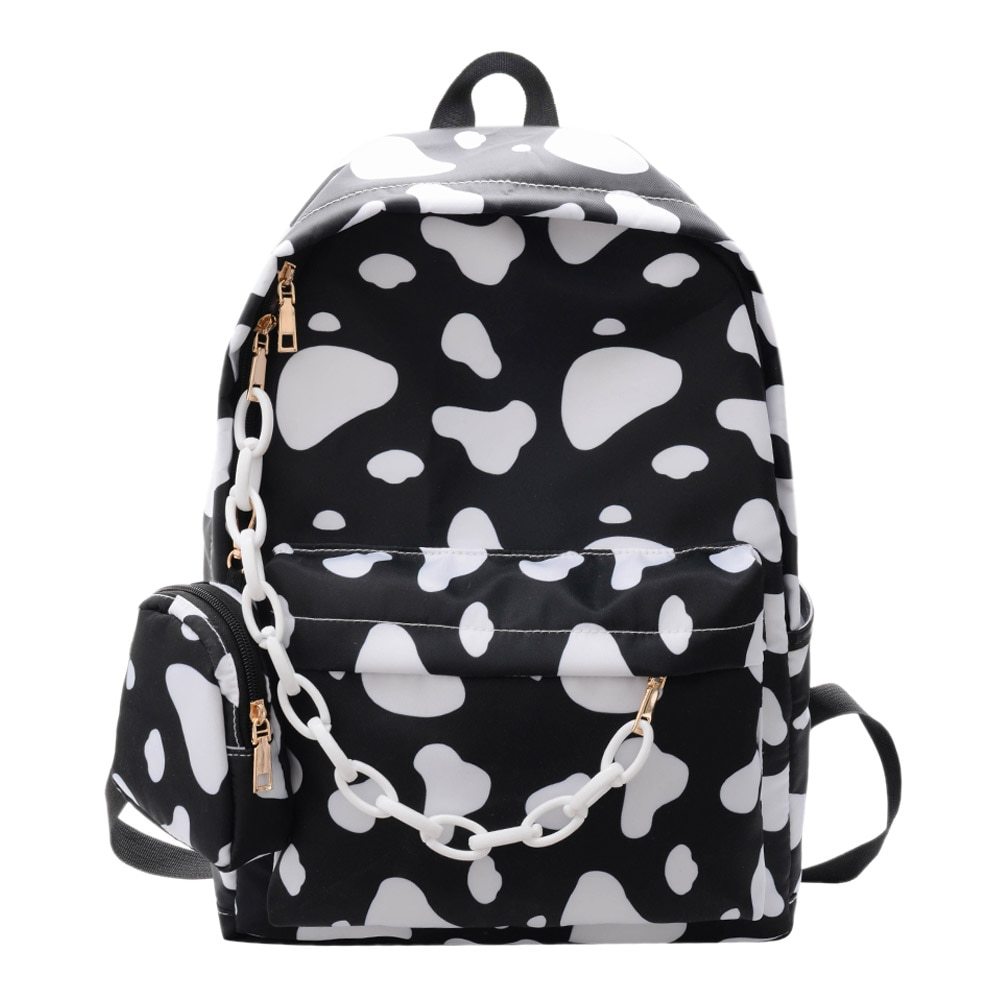 Primary image for Casual Nylon Shoulder School Bags Cow Letter Print Women Girls Travel Backpa Vin