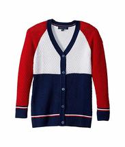 Tommy Hilfiger Girls Color Block Button Down Sweater, Various Sizes - £27.17 GBP