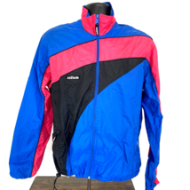 HIND Windbreaker Vintage 90s Activewear Jacket Mens Neon Pink Blue USA Made - £34.99 GBP