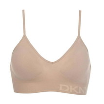 DKNY Womens Removable Cups Racerback Sports Bra 1 Pack,Sand,X-Large - £35.04 GBP