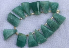 Natural 13 piece faceted AMAZONITE nugget gemstone briolette beads 11x14--14x20  - £31.89 GBP
