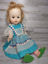 Vintage Horsman Blinking Sleepy Eyes Plastic Doll with Dress Felt Shoes & Diaper - $25.76