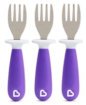 Munchkin Raise Toddler Fork Set, 12+ Months, BPA Free, Purple, Qty 3 - £8.59 GBP
