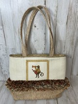 Monkey Fringe Purse Bag Snap Closure Tote Horn Drum Vacation - £8.89 GBP