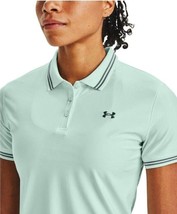 Under Armour Women&#39;s Golf Zinger Pique Polo Seaglass Blue Lichen Blue Me... - £47.84 GBP