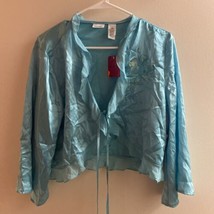 Enchanting Women’s Pajama Top Jacket Bust 36” L Turquoise New NWT - $4.75