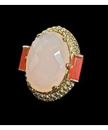 Nicky Butler NB Faceted Pink Chalcedony &amp; Carnelian VTG Statement Ring S... - €68,66 EUR