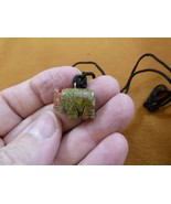 an-ele-28 Elephant Green orange Unakite simple carving PENDANT necklace ... - $146.35 MXN