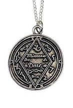 Silver Amulet Pendant Necklace, Large Size, Knowledge-Conveying Charm Gift - $54.49