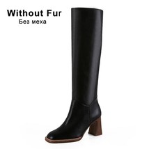 Size 34-43 INS Women Knee High Heel Boots Lady Riding Botas Warm Winter Shoes Wo - £85.57 GBP